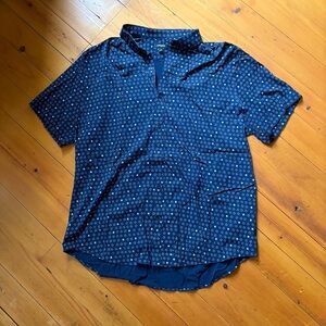 Express Navy Geometric Button Down Shirt
